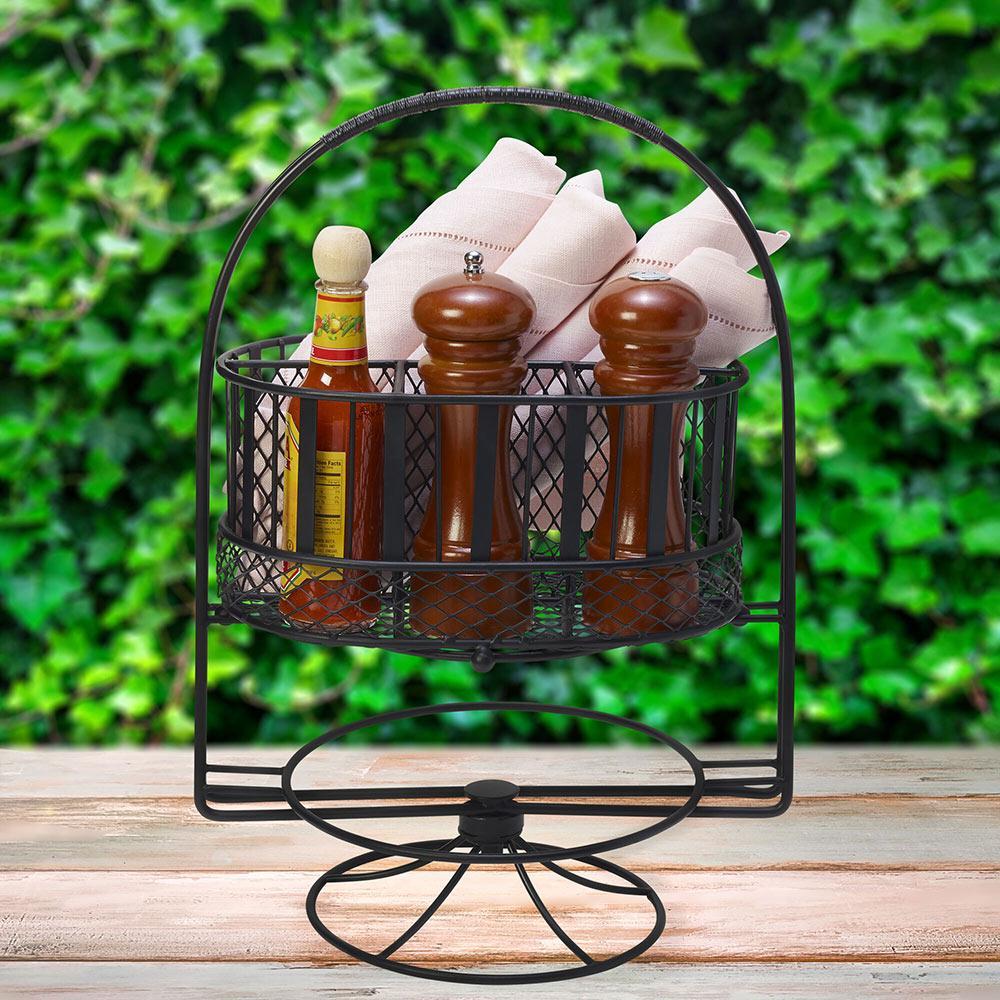 Band and Stripe Swivel Hostess Buffet Storage Caddy - Image 3