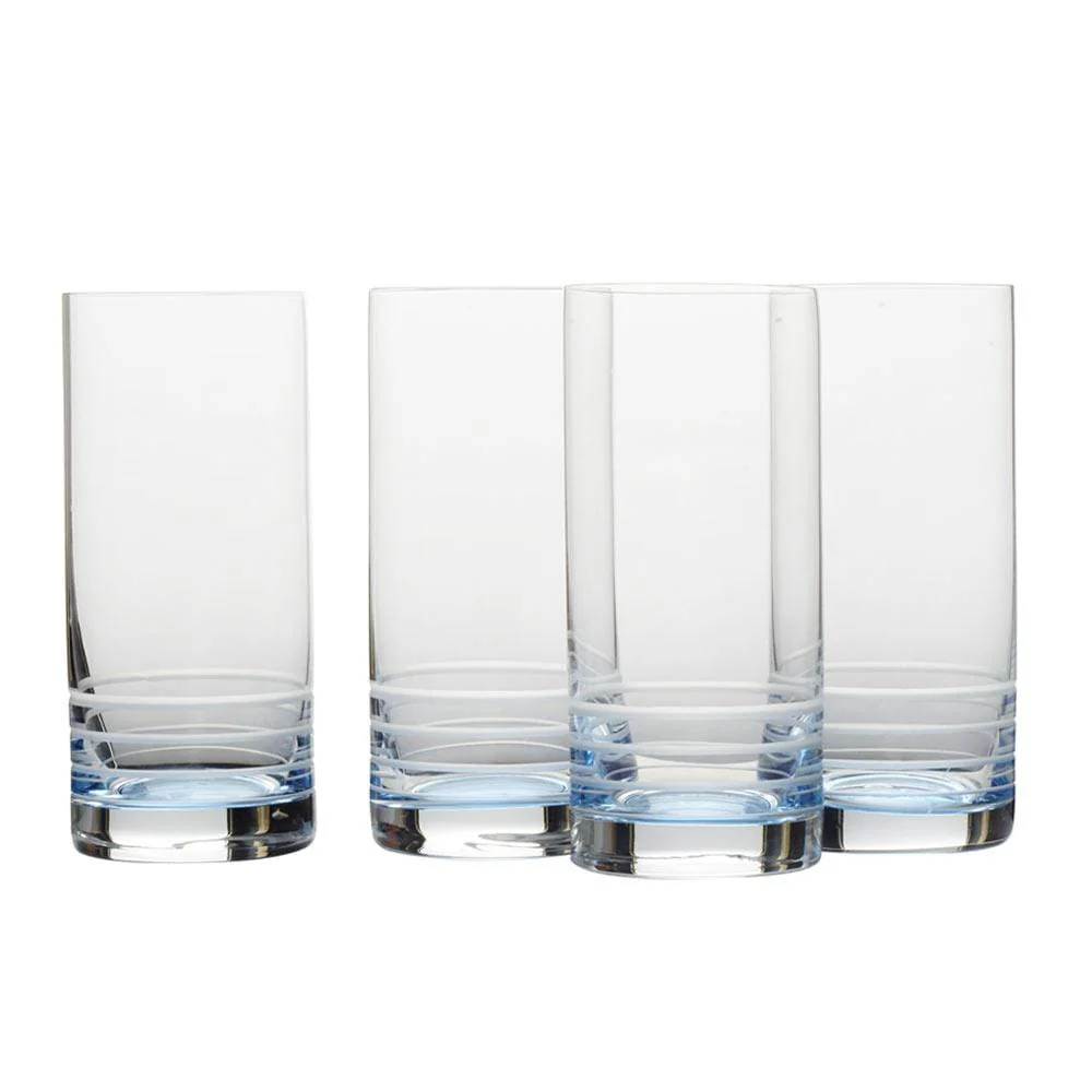 Cal Blue Ombre Set of 4 Highball Glasses - Image 4
