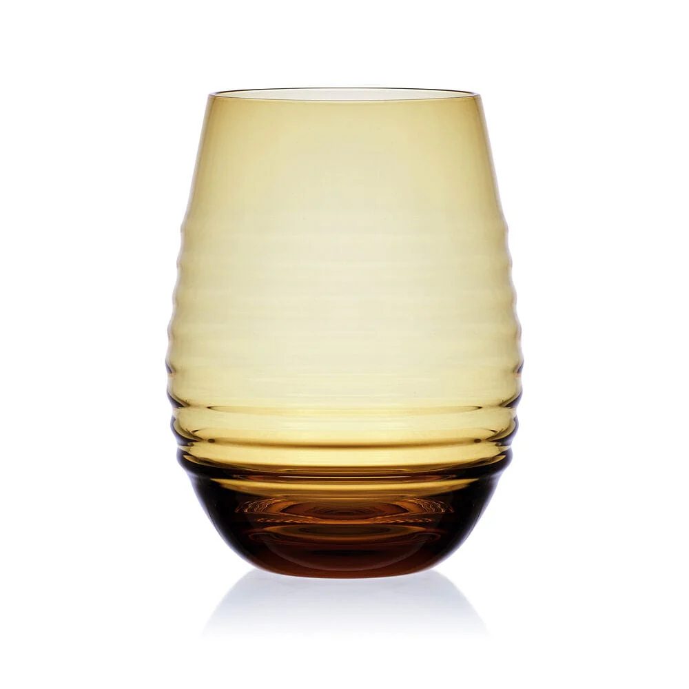 Ciara Amber Set of 4 Stemless Wine Glasses - Image 6