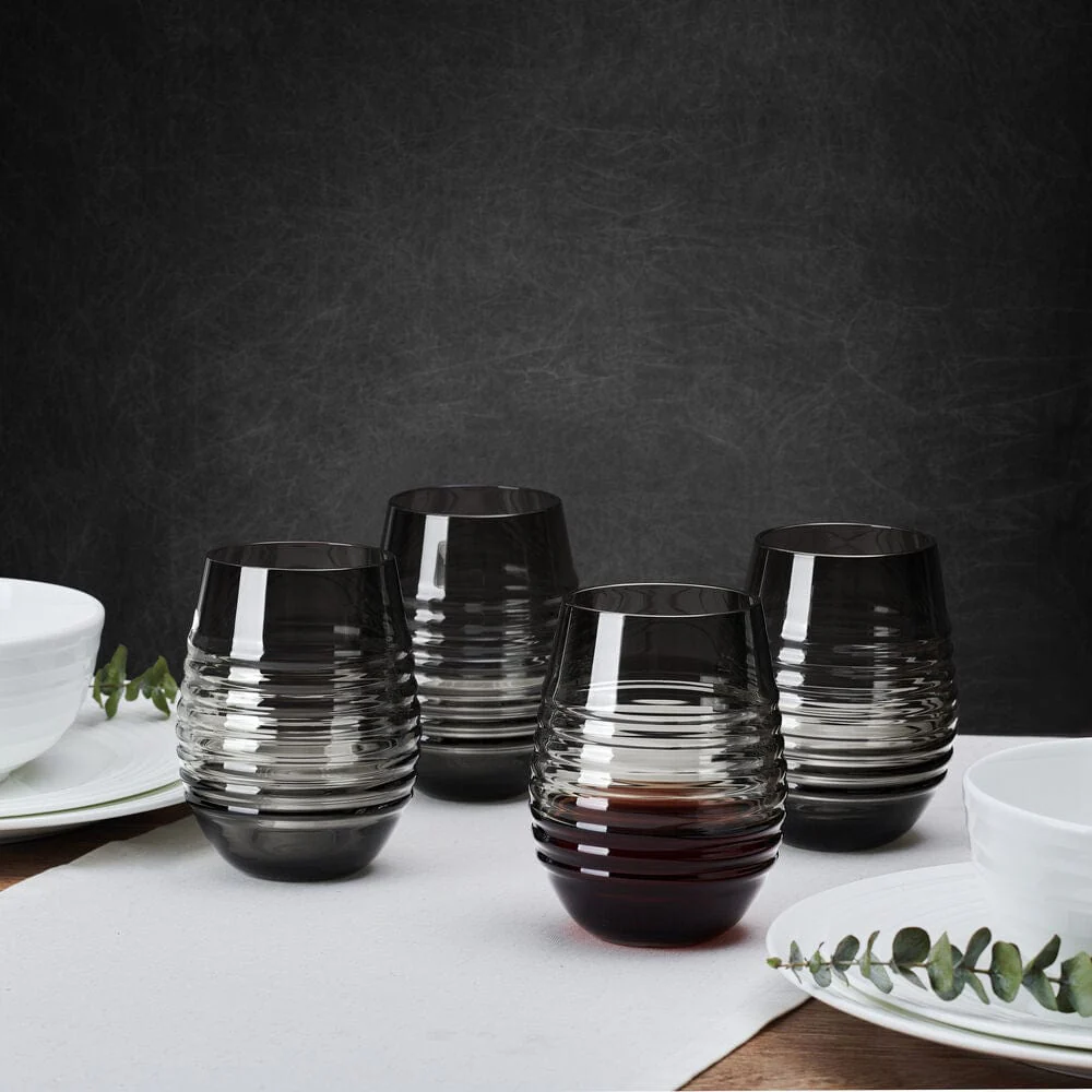 Ciara Smoke Set of 4 Stemless Wine Glasses - Image 3