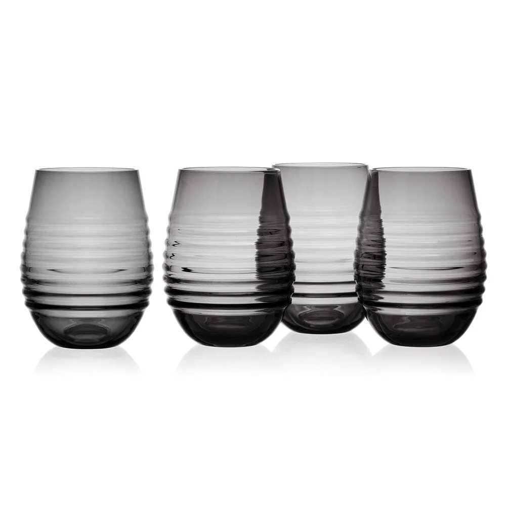 Ciara Smoke Set of 4 Stemless Wine Glasses - Image 5