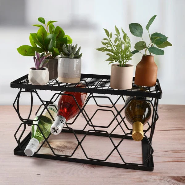 Collapsible Stackable 8 Bottle Wine Rack - Image 4