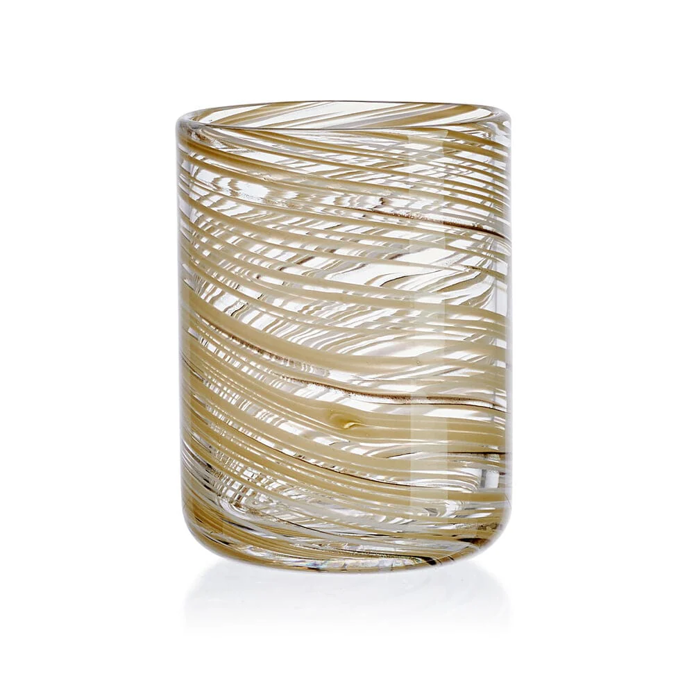 Color Swirl Honey Set of 4 Double Old Fashioned Glasses - Image 4