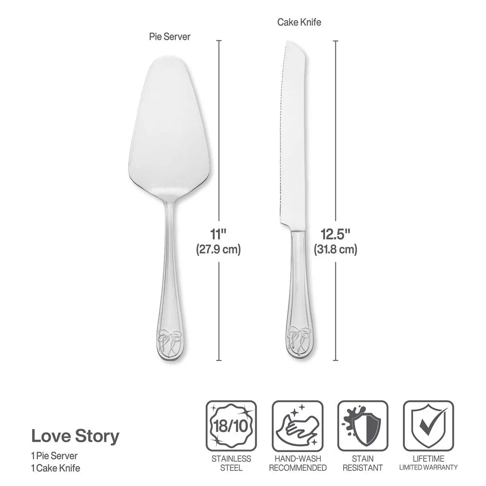 Love Story Cake Knife and Server Set - Image 4