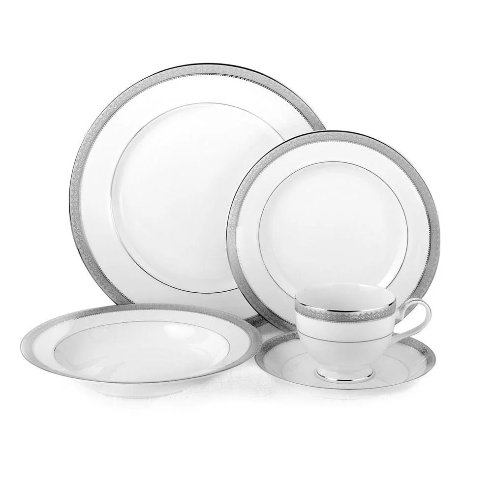 Platinum Crown 40 Piece Dinnerware Set, Service for 8 - Image 4