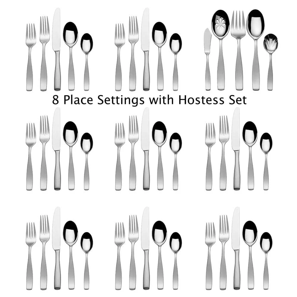 Satin Loft 45 Piece Flatware Set, Service for 8 - Image 4