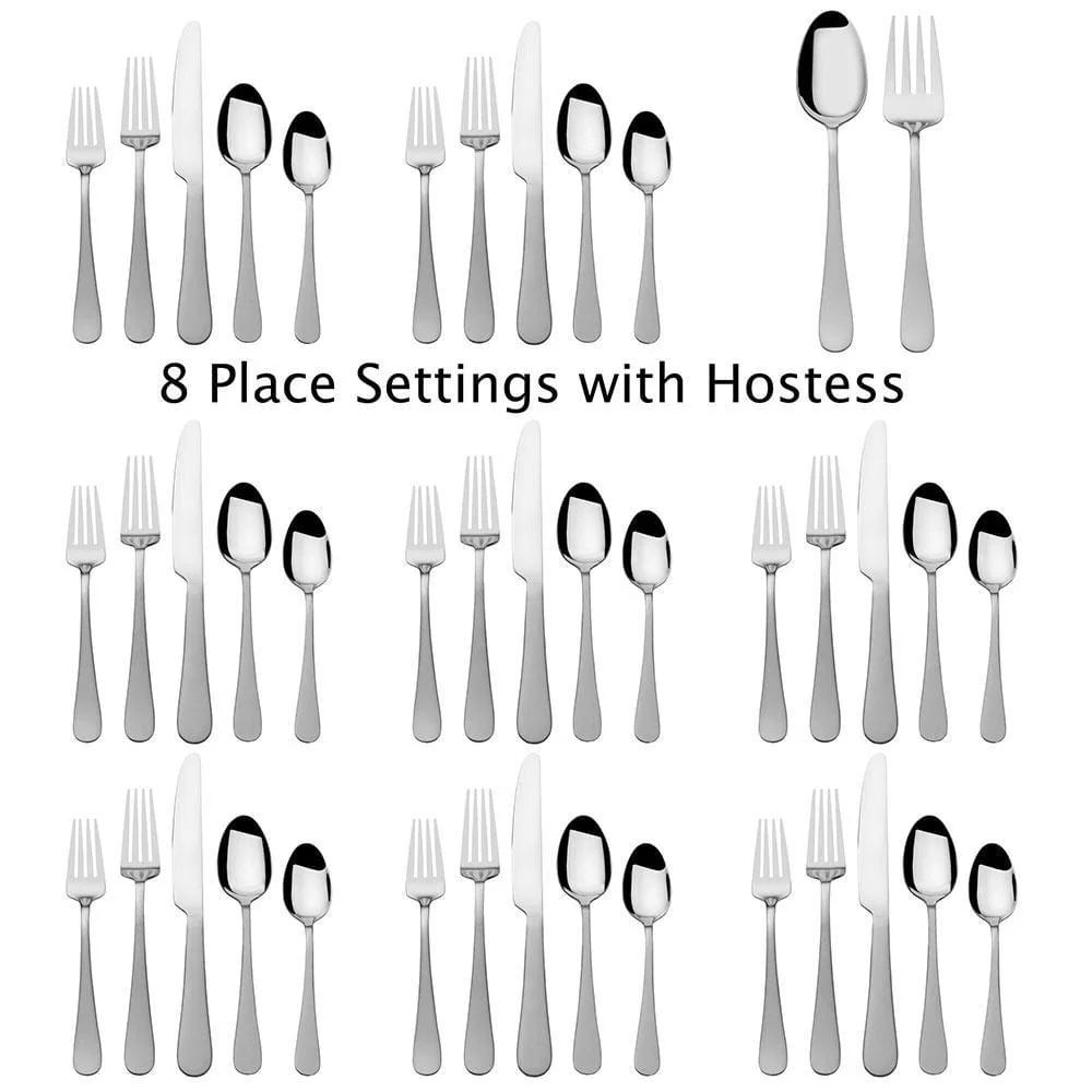 Satin Symmetry 42 Piece Flatware Set, Service for 8 - Image 4