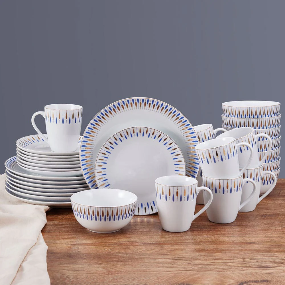 Starburst Blue 32 Piece Dinnerware Set, Service for 8 - Image 3