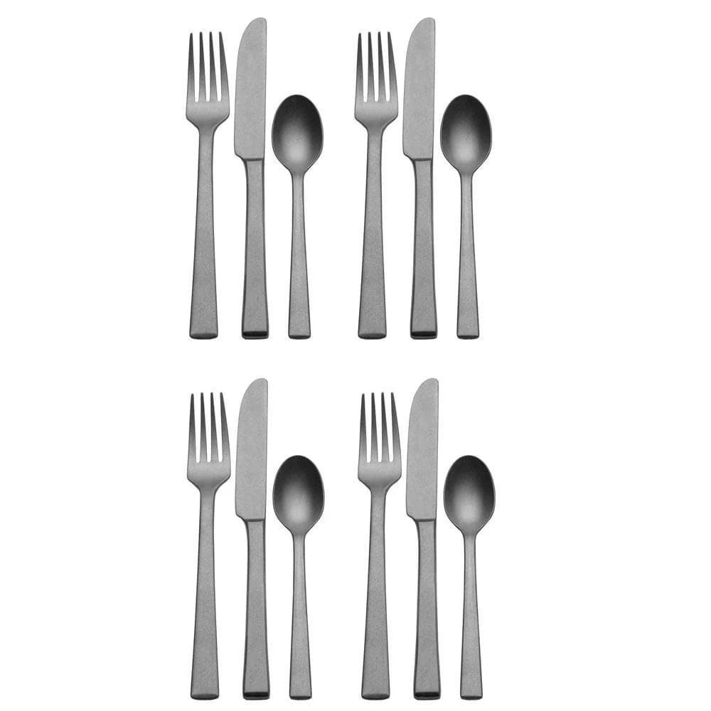 York Stonewash 12 Piece Flatware Set, Service for 4 - Image 6